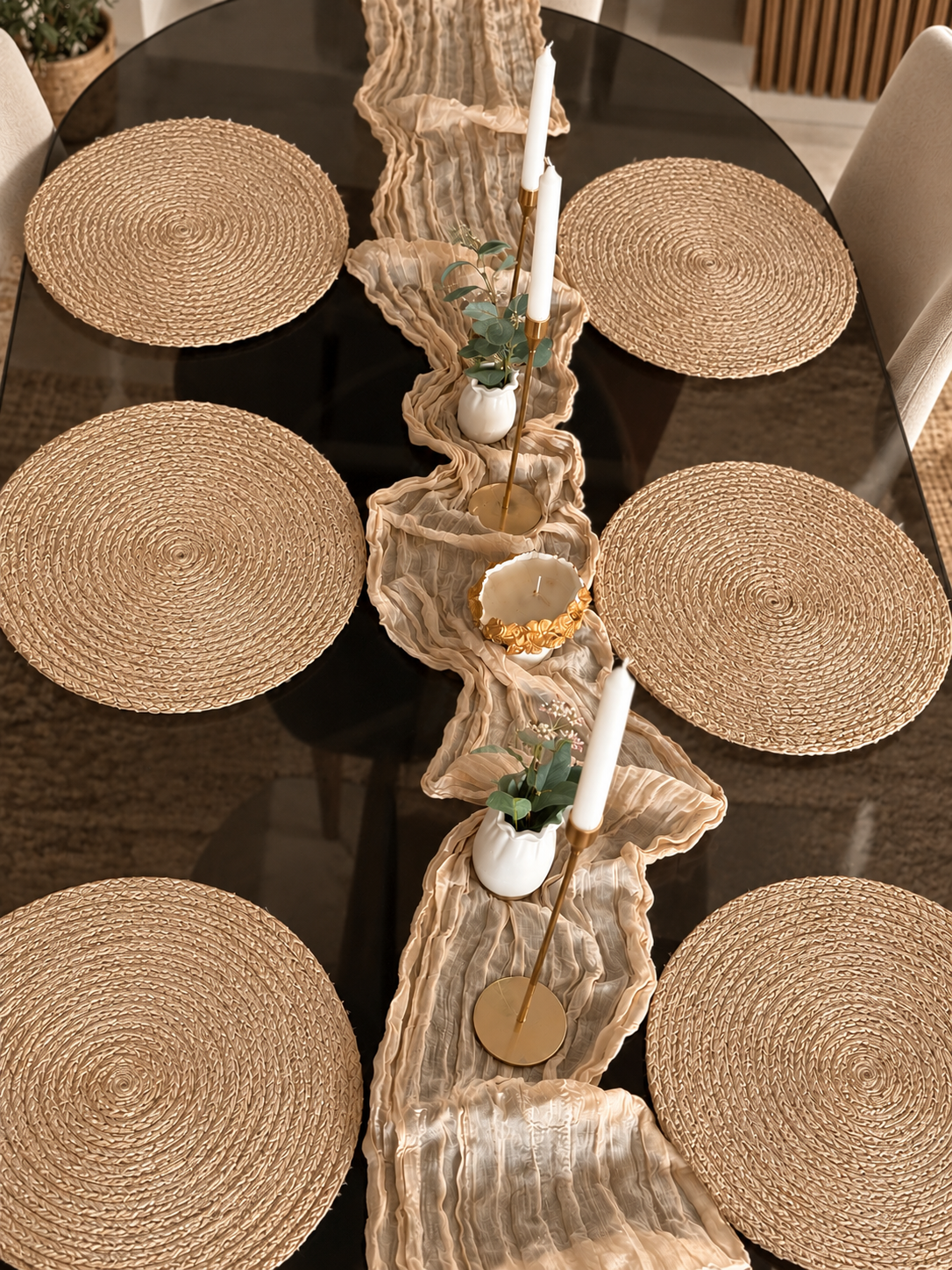 Beige Table Set – Runner & Placemats