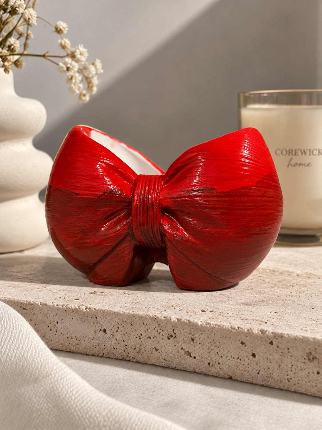 Red Bow Brush Holder